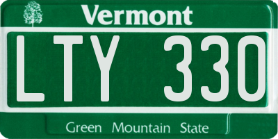 VT license plate LTY330