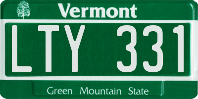 VT license plate LTY331