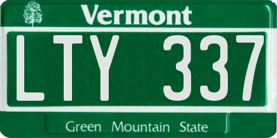 VT license plate LTY337