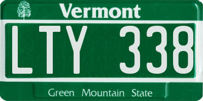 VT license plate LTY338