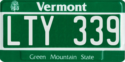 VT license plate LTY339