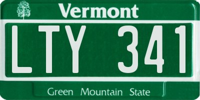 VT license plate LTY341