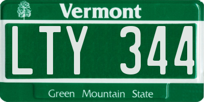 VT license plate LTY344