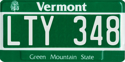 VT license plate LTY348