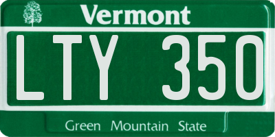 VT license plate LTY350