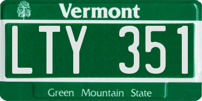 VT license plate LTY351