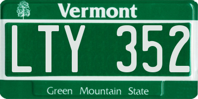 VT license plate LTY352