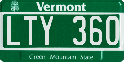 VT license plate LTY360