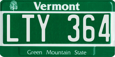 VT license plate LTY364