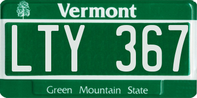 VT license plate LTY367