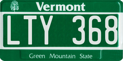 VT license plate LTY368