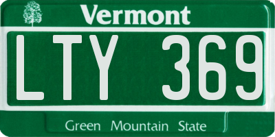 VT license plate LTY369