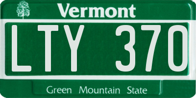 VT license plate LTY370
