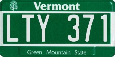 VT license plate LTY371