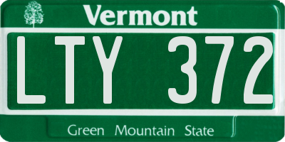 VT license plate LTY372