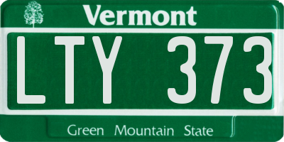VT license plate LTY373