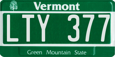 VT license plate LTY377