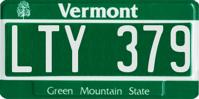 VT license plate LTY379