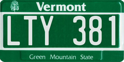 VT license plate LTY381