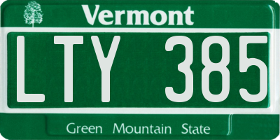 VT license plate LTY385