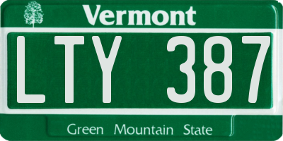 VT license plate LTY387