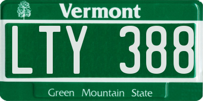 VT license plate LTY388