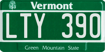 VT license plate LTY390