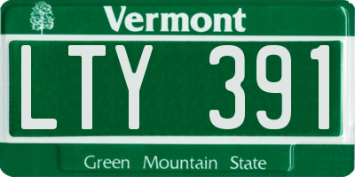 VT license plate LTY391