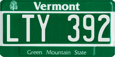 VT license plate LTY392