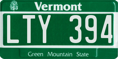 VT license plate LTY394