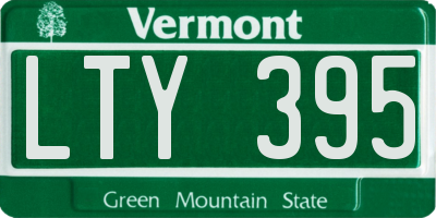 VT license plate LTY395