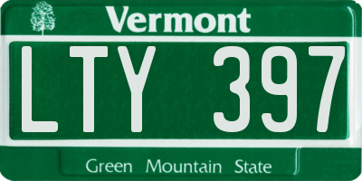 VT license plate LTY397
