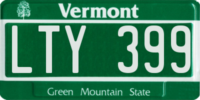VT license plate LTY399