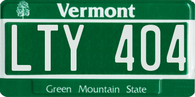 VT license plate LTY404