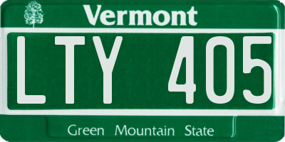 VT license plate LTY405