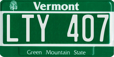 VT license plate LTY407