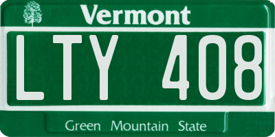 VT license plate LTY408