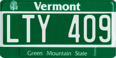 VT license plate LTY409