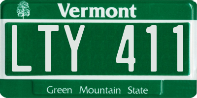 VT license plate LTY411