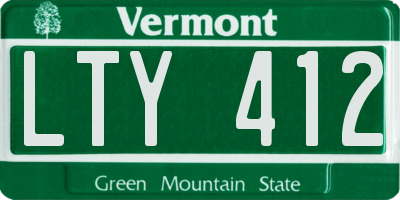 VT license plate LTY412