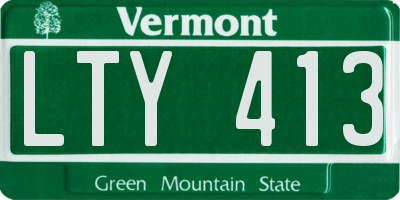 VT license plate LTY413