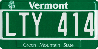 VT license plate LTY414
