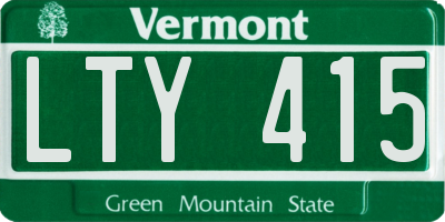 VT license plate LTY415