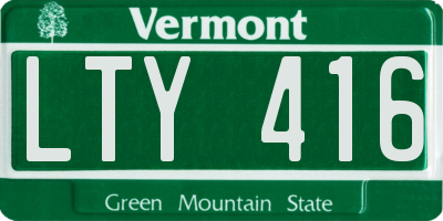 VT license plate LTY416