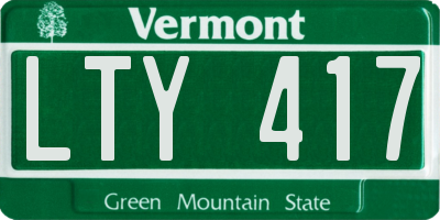VT license plate LTY417