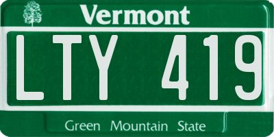 VT license plate LTY419