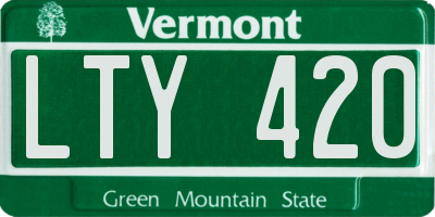 VT license plate LTY420