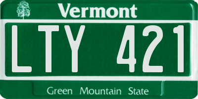 VT license plate LTY421