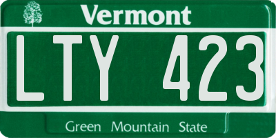 VT license plate LTY423