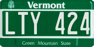 VT license plate LTY424